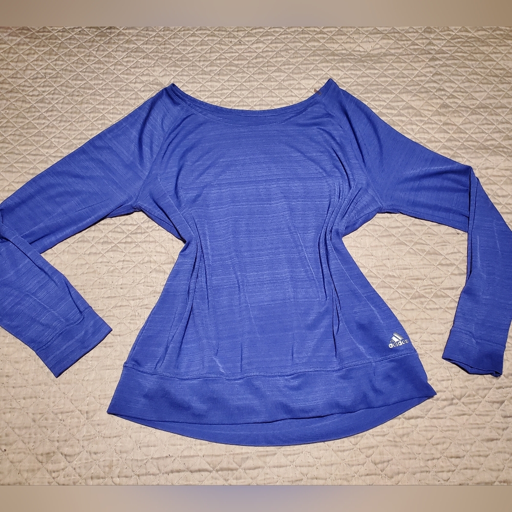 Purple blueish Adidas Scoop Neck active sweater ladies xl